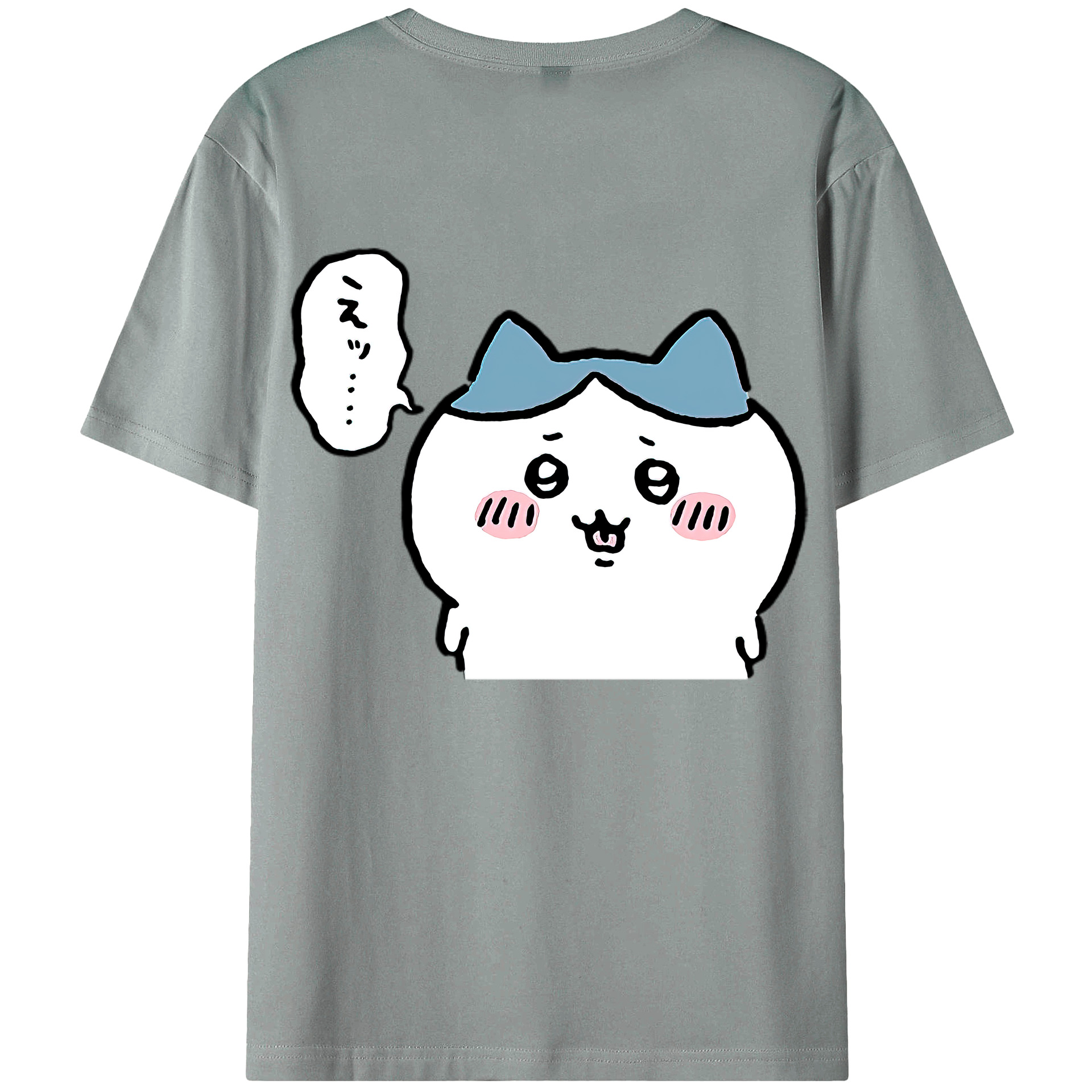 （画像用） ちいかわ ハチワレ Chii-kawa hachiware 綿100％ メンズ半袖Tシャツ（バックプリント） 通気性
